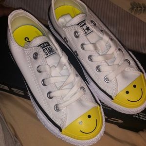 Youth size 11 white Converse sneakers